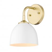  6956-1W OG-WHT - Zoey 1-Light Wall Sconce in Olympic Gold with Matte White Shade